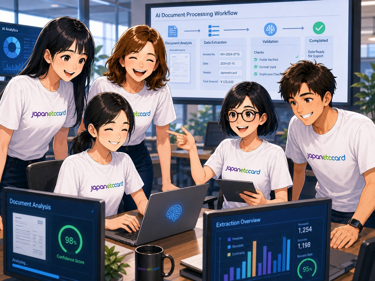 JapanETCcard team reviewing the AI Document Processing Workflow
